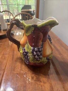 Celebrating Home Fruit Style Pitcher, Stoneware Collection.